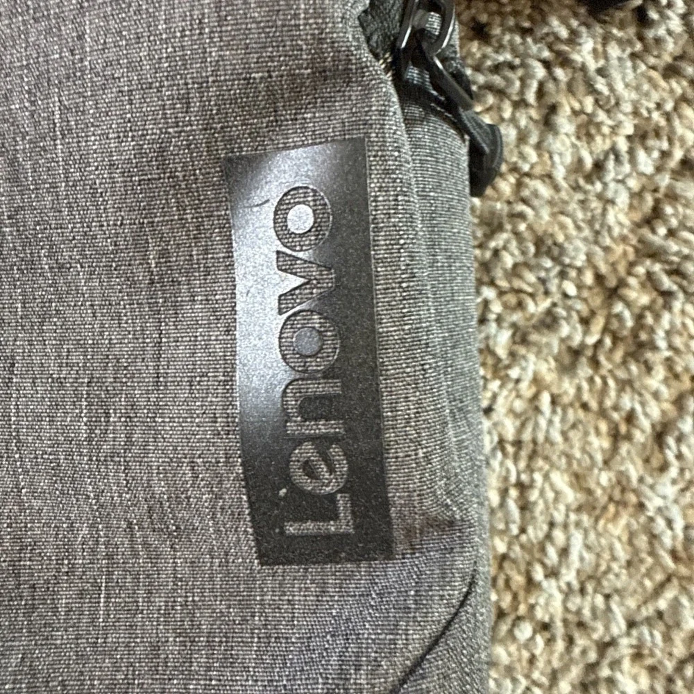 Lenovo Laptop Messenger Bag Black Gray Shoulder Strap Satchel 16x12x3